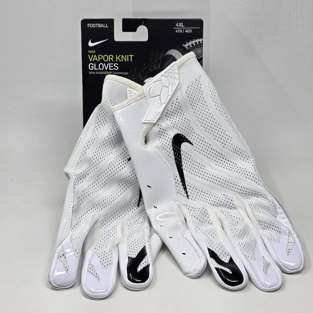 Nike Vapor Knit Magnigrip Grip Football Gloves White 4XL Men’s CJ9343-102 New